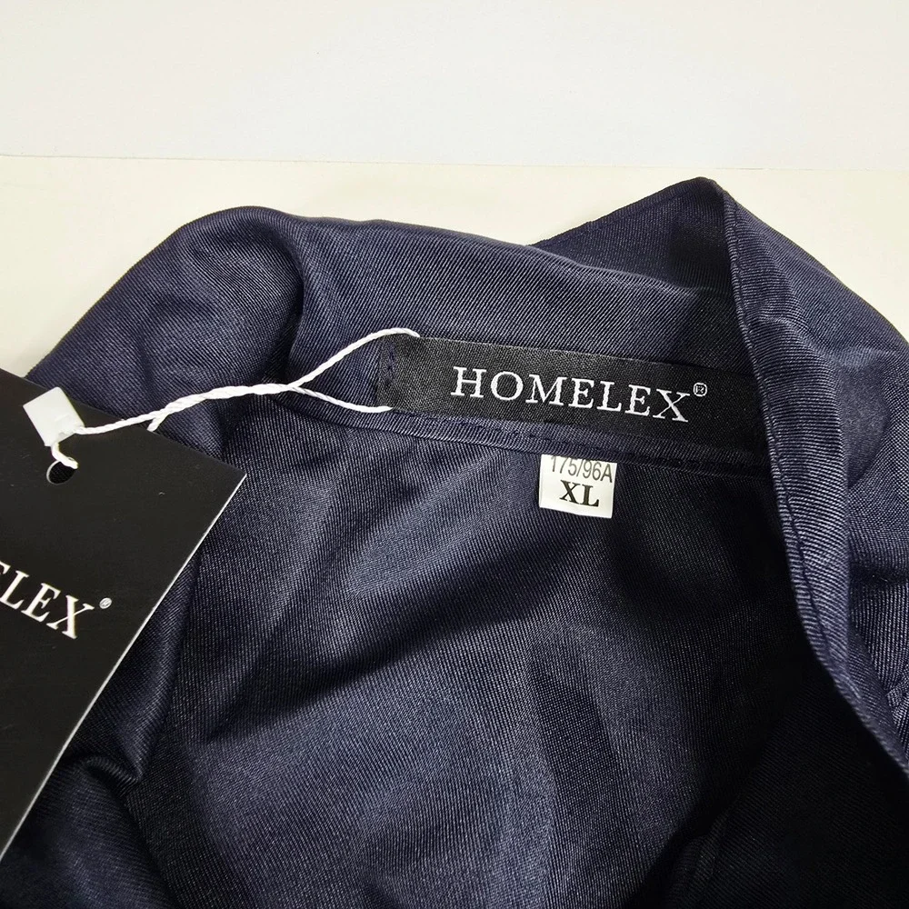 Homelex Mens Navy Blue Long Sleeve Zip Front Coveralls XL Workwear Jumpsuit